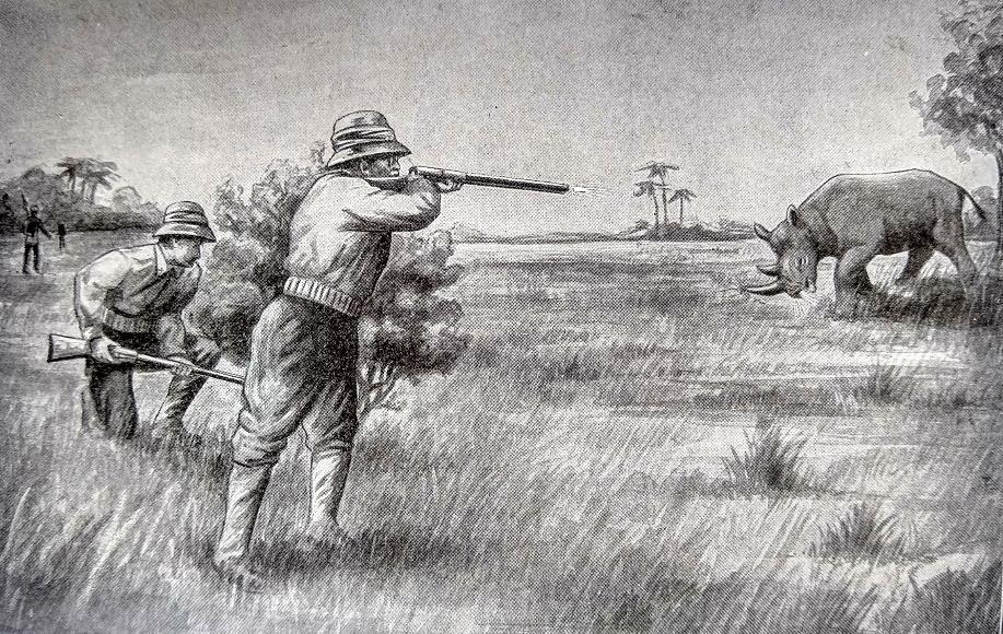 exploits of hunters of big game in wildest Africa. [Chicago]: (D. B. McCurdy, 1910). 24 cm. xvi, 33-455 pp. Frontis.