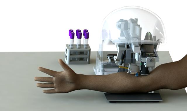 Developing a Portable 3D Vision-Guided Medical Robot for Autonomous Venipuncture The Challenge: Developing a portable, image-guided, medical robot that autonomously performs blood draws and other IV