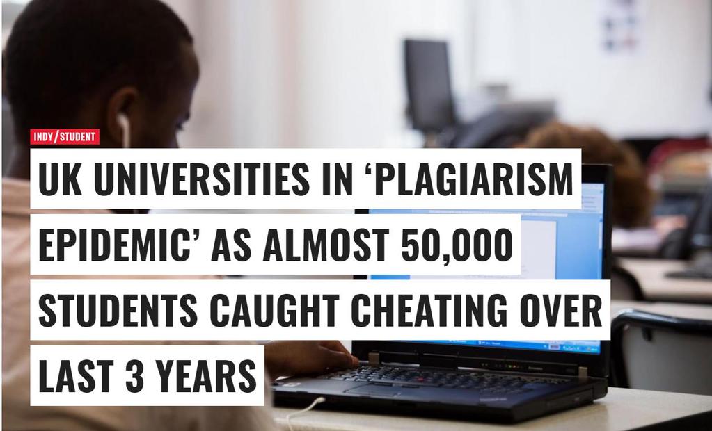Britain s universities are said to be in the midst of a plagiarism epidemic after an investigation by The Times newspaper revealed how almost 50,000 students were caught cheating in the last three