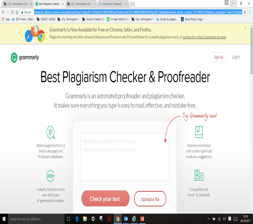 Online plagiarism checkers Grammarly https://www.grammarly.com/pl agiarism?