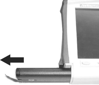 Place a finger in the battery access door notch and push the door down towards the bottom of the instrument, as illustrated in Figure 3-2.