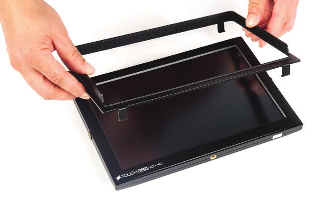 Attach Sunshade Bracket to the front of the monitor (Figure 5) by