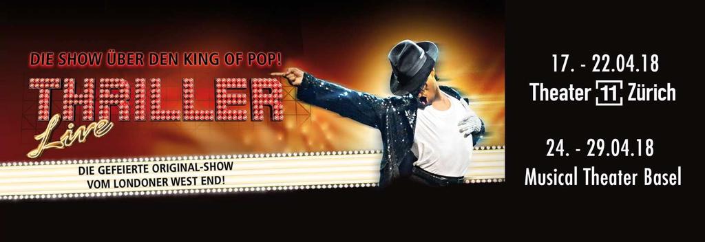 A hommage to the King of Pop THRILLER LIVE is a terrific show that celebrates the phenomenon that was Michael Jackson and is a tribute to his greatest hits and unmistakable dance style.