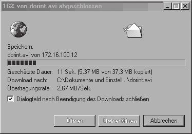 If the transfer was successful, a message will inform you that the file has been saved on the system under its name. using Media Player, it must first be transferred to the PC as a temporary AVI file.
