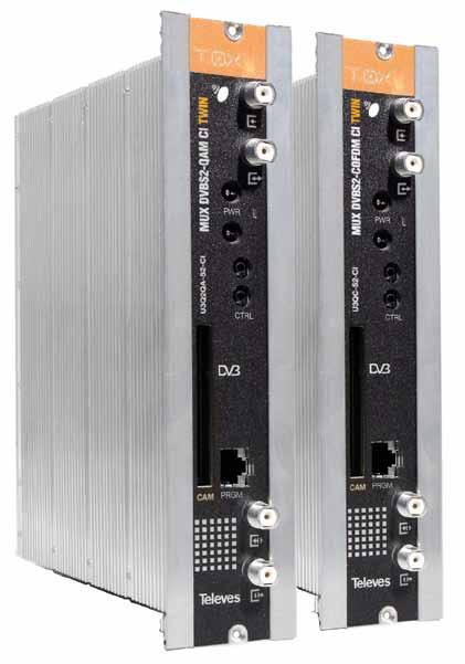 NEW PRODUCT TWIN Transmodulators DVB-S/S - COFDM / QAM CI, with REMUX Transmodulators that generates two muxes (COFDM ref.5601 or QAM ref.