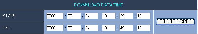 Figure 7-6.3 shows a dialogue that can be used to enter a range of time for the recorded data to be downloaded.