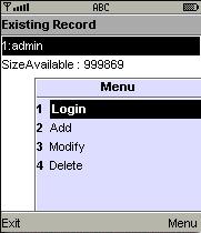 I-2 MOBILE APPLICATION COMMANDS To run the mobile application, select DvrSuite from the Java application menu. Selecting the menu button in the lower right corner will bring up a list of commands.