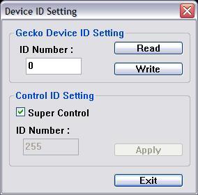 1. Assign an ID for the connected MX-1003B: type a number in the ID Number of the device ID setting area and then click Write. 2.