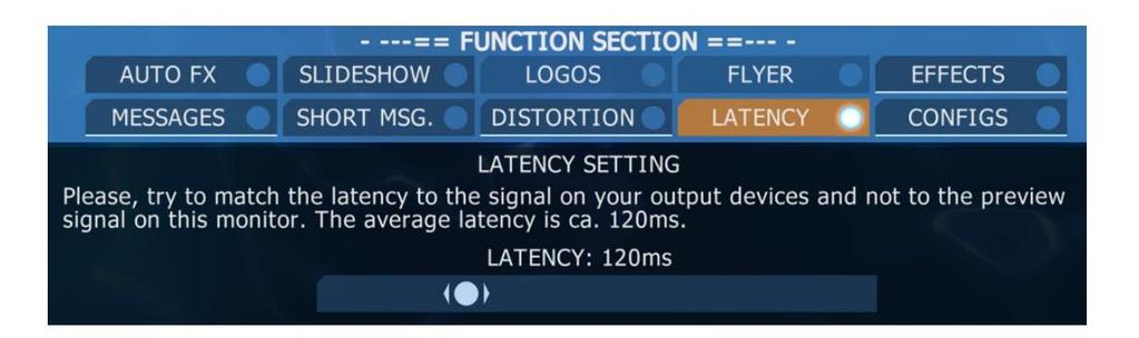 14. LATENCY Latency compensates the calculation time of analyzing the music and rendering the animation by parallel output of the music.