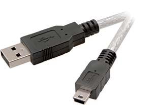 <-> USB type mini B plug - For connecting the PC / laptop to periphery devices, e.g. HUBs, digital cameras, MP3 players, with a mini USB connection - A special feature is the ferrite core to prevent interference - Certified in line with the USB 2.