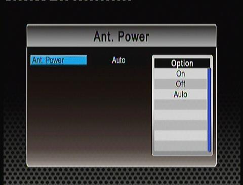 III.2.5 Antenna Power Output (+5V) To provide/stop providing antenna phantom power 1. Press [CH ]/[CH ] buttons to highlight the item you want to adjust. 2.