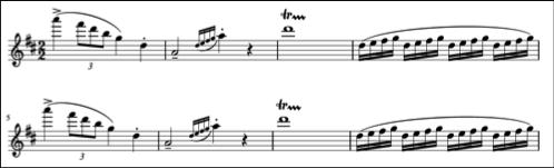 209 when the music begins to transition back to the Scherzo using faster rhythms (although the harmonic rhythm is still slow here).