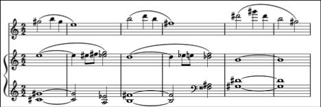 All the phrases within the Trio are four bar phrases, with the exception of an extended phrase in measures 206-211 and an eight-bar phrase in 212 to 219 that functions as a transition to the next