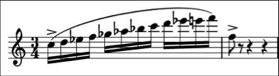 frequently lowering the fifth scale degree or the enharmonic equivalent of raising the fourth scale degree. The first example occurs in the transition between the a and b sections of the Scherzo (mm.