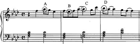 CSMTA Achievement Day Name : Teacher code: Theory Level 12 Practice 2 Treble Clef Page 1 of 3 Score : 100 1. Choose the correct answers from A~E in the music example.