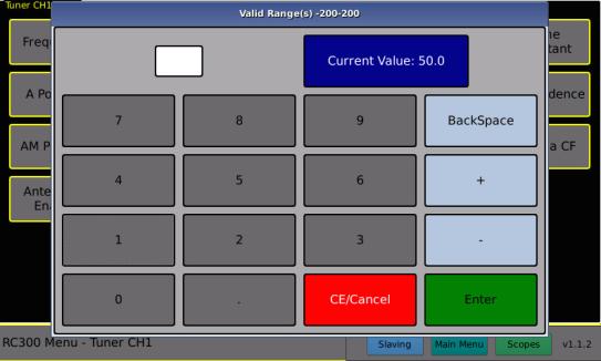 Figure 4-38 AFC Feature on Touch Screens Manual selection (Figure 4-39) enables the AFC Manual button and allows the user to tune