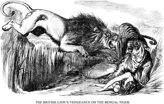 Punch in India: Another History of Colonial Politics? 171 Fig. 3 John Tenniel, The British Lion s Revenge on the Bengal Tiger. Punch, vol.