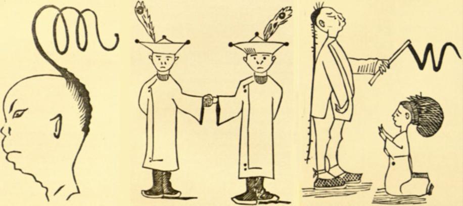 (Fig. 6). Chinese bodies in ethnic garb are twisted into English letters, literally bent to serve the foreign culture.