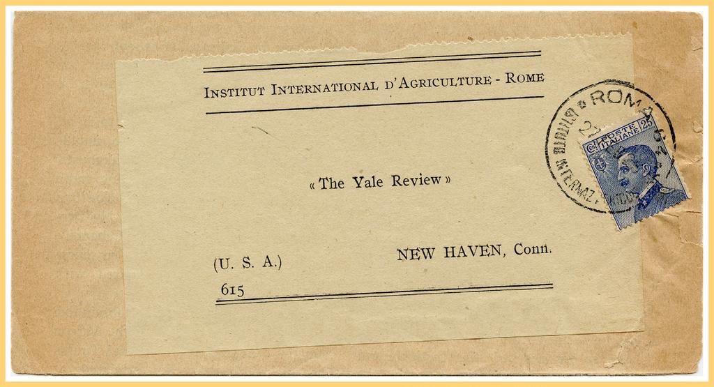 IIA Wikipedia Cancellation Devices of the International Institute of Agriculture Rome, Italy - 1906-1946 IIA Cover Census Introduction International efforts to publish information on agricultural
