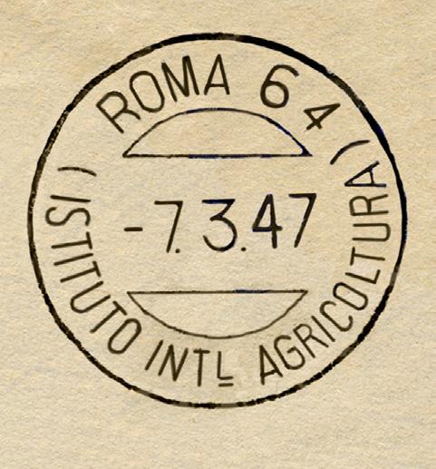 5 mm Rome, Italy to Geneva, Switzerland, 7 March 1947, 15 Lire, foreign letter rate <20 grams BUREAU DE LA F.A.O.