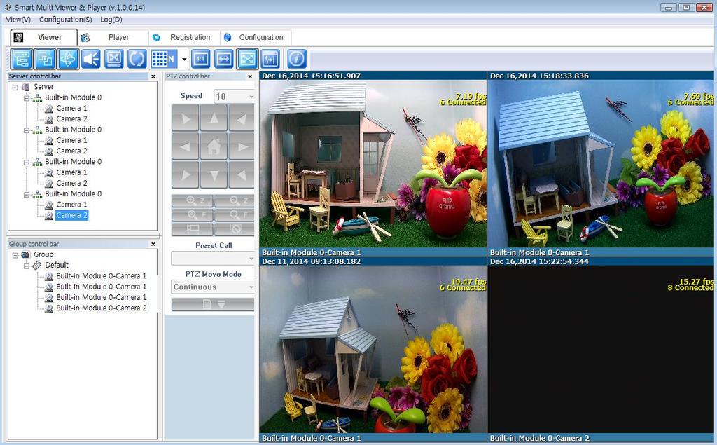 Smart Multi Viewer Player Key Feature Difference between Viewer and Player Smart NVR(10.10.10.10) Smart NVR(10.10.10.20) Smart NVR(10.10.10.10) Smart NVR(10.10.10.20) In Viewer, a number of Smart NVRs or servers can be registered in a group and monitoring.