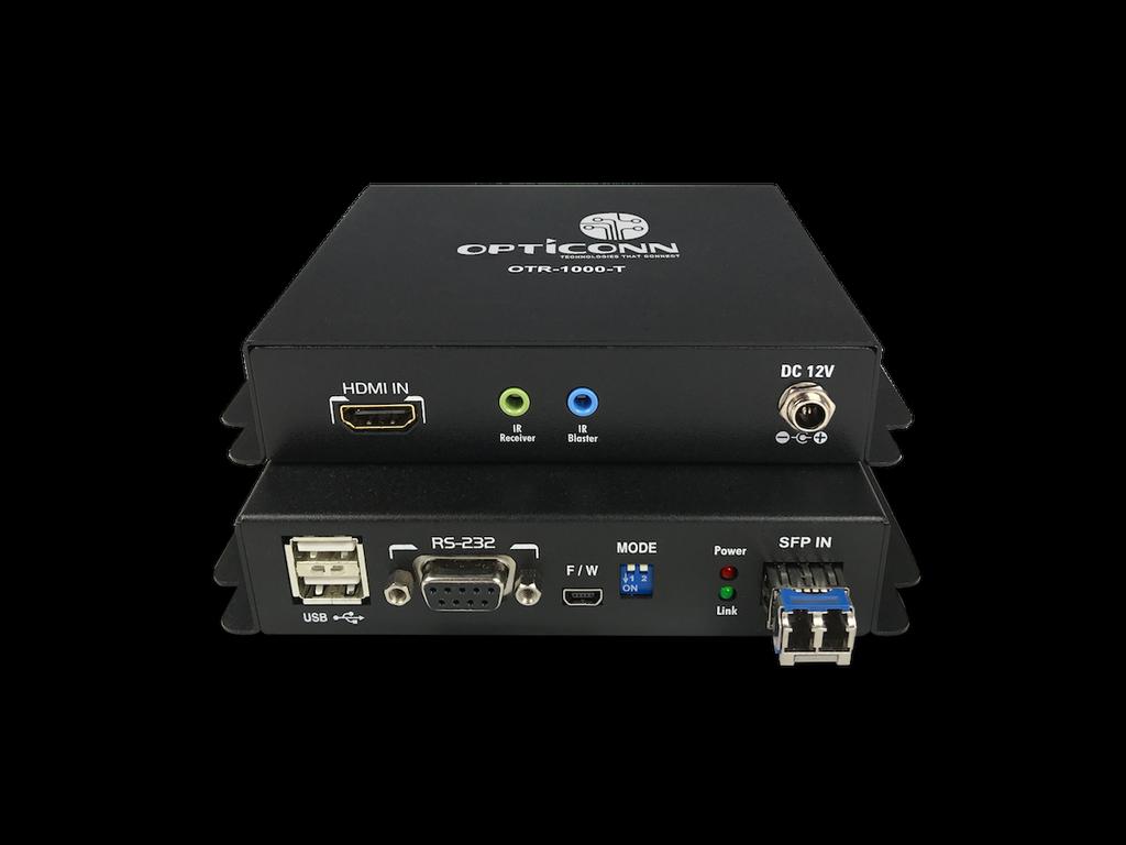 02 OTR-1000 The OTR-1000 is a compact, but powerful fiber optic extender pair capable of extending high resolution video up to HDMI 2.0, 4K60, 4:4:4, 8 bit or HDR, 4K30, 4:2:0, 10 bit over fiber.
