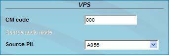 VPS CNI code Source PIL setting of the VPS parameters adjustment range: 0x000 0xFFF (hexadec.