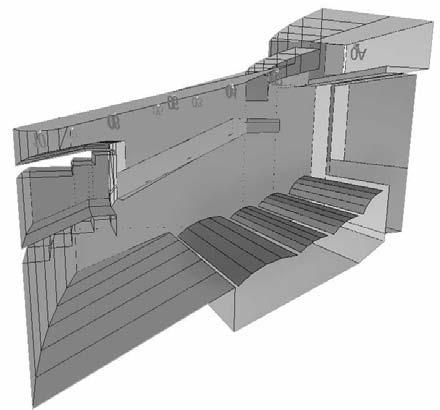 488 T. Kamisiński et al. Fig. 9. Sound-reflecting surfaces placed above the stage and part of the auditorium. Fig. 10. Sound-reflecting surface placed at the orchestra pit.