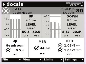 DOCSIS Service Testing The DSAM has a built-in DOCSIS 3.0-ready cable modem capable of performing quick and accurate DOCSIS RF and IP testing. Technicians can use the DSAM to test existing DOCSIS 1.