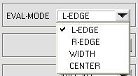 EVAL-MODE: This list selection field serves for setting the evaluation mode at the L-LAS-TB sensor.