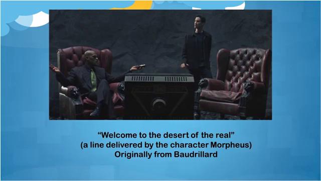 (Refer Slide Time: 14:57) Also, now the interesting element is a particular line delivered by the character in the movie Morpheus welcome to the