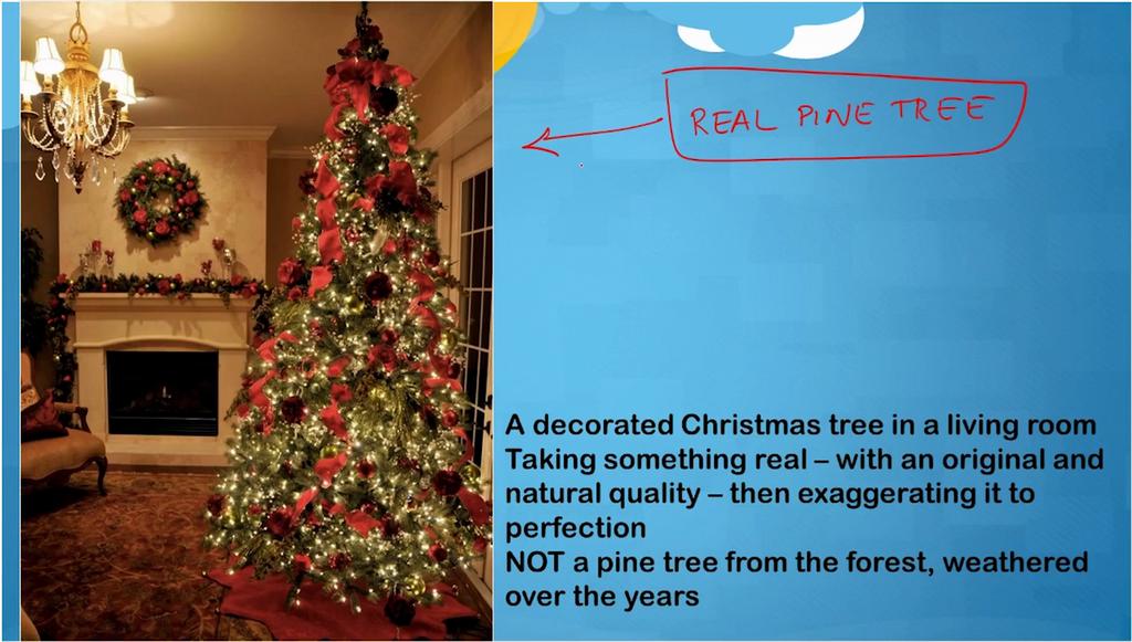 (Refer Slide Time: 23:34) And in that sense, we could also I talk about the example of a Christmas Tree, a decorated Christmas Tree in a living room, in which we are taking something real with an