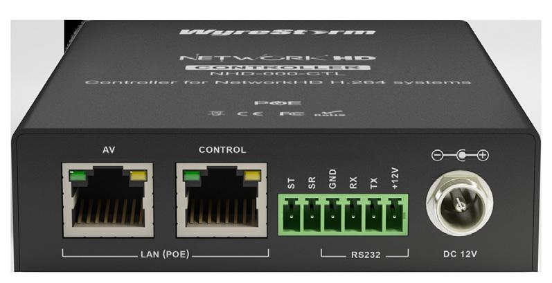 NHD-000-CTL Rear PANEL DESCRIPTIONS 1 AV LAN (POE) - connect to the same switch/vlan as the NHD Encoders & Decoders 2 CONTROL LAN (POE) - connect to the same switch/vlan as the control system and