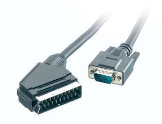 17561 CK 344/5 5. 17562 Monitor connection lead SCART plug <-> 15 pin HD plug - For direct connection of a video projector to a video recorder or tuner - Shielded 75 ohm video cable N. B.