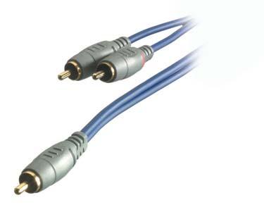 17490 RCA connection for sub-woofer RCA plug <-> 2x RCA plugs - Ergonomic plug design - Pure oxygen free copper leads (OFC) - 24 carat gilded contact surfaces - Advanced screening from external noise