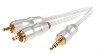 shielded - Stereo IHQ SPL 10W 0.2 m ctn qty. 5 EDP-No. 23016 High-quality 3.5 mm Y adapter 3.5 mm plug <-> 2 x 3.