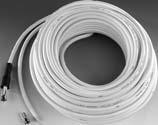 44054 SAT connection leads set, white - 75 ohm - Double shielding - Screening efficiency: 75 db - Coax leading with 1x F plug fitted and 1x bare cable end - Cardboard packaging 10/1010 10.