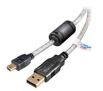 Computer USB cable - connection type A <-> type mini B CK U 18AMBCF 1.8 m ctn qty. 5 EDP-No. 22254 CK U 30AMBCF 3.0 m ctn qty. 5 EDP-No. 22255 High-grade USB 2.