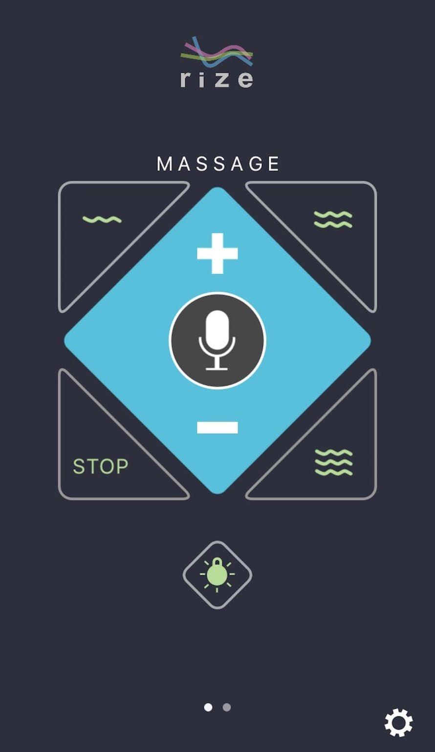 Controlling the massage function To activate the massage function and the massage waves, tap any of the massage buttons.