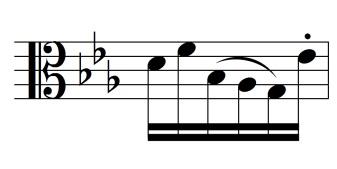 The viola vesion contains the same music as the ooe da caccia vesion, imaily dieing in numeous instances o slus.