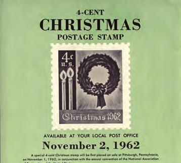 Promotional flier posted in post offices across the country to announce the new Christmas stamp.