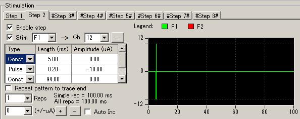 This setting should be adjusted according to the signal amplitude to achieve the maximal dynamic range. Select 2.3 mv, 2.9 mv, 5.0 mv, 12.5 mv, or 25 mv. 5 mv is recommended for recording of fepsps.