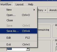 2-2. Long Term Potentiation (LTP) 3. Save it as your own LTP workflow (Click [Workflow] > [Save as], and type file name) and leave it open. Figure 2-2.4. Saving the LTP workflow. 4.