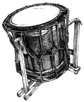 Katsugi Okedō Literally shouldering drum, the katsugi okedō is of lightweight construction usually under 10kgs enabling a player to sling the taiko over the shoulder and play while moving.