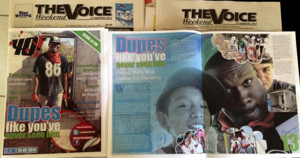 Newspaper Features Top to Bottom: (1) The Voice, St.