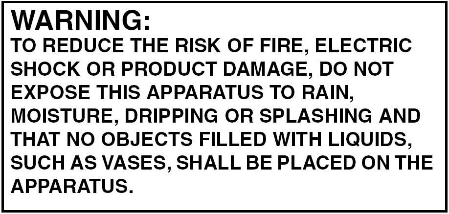 Important Do not install this equipment in a confined space such as a book case or similar unit.
