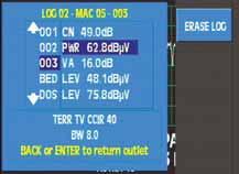 If there aren't any DATALOGS stored in the meter's memory, the message "NO DATALOGS" will appear onscreen. By pressing a table with two columns will appear.