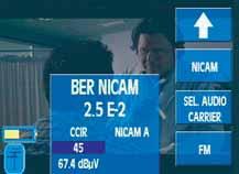 3.3.3.4.- Nicam (OPTION 1) This function activates the NICAM mode. This mode presents the BER NICAM measurement, and it also disposes of the audio selection.