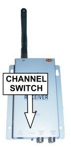 Move the switch on the Battery Box to the CONT position. Set the Channel Switch on the Receiver to the channel number indicated by the label on the top of the camera.