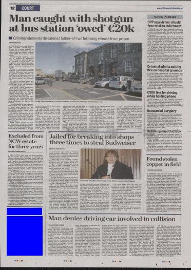 Limerick Leader Saturday County Saturday, 8 February 2014 Page: 12-11- Circulation: 14851 Area of Clip: 6900mm² IMRO gets injunction against Bourke's bar IMRO, the Irish Music Rights Organisation,